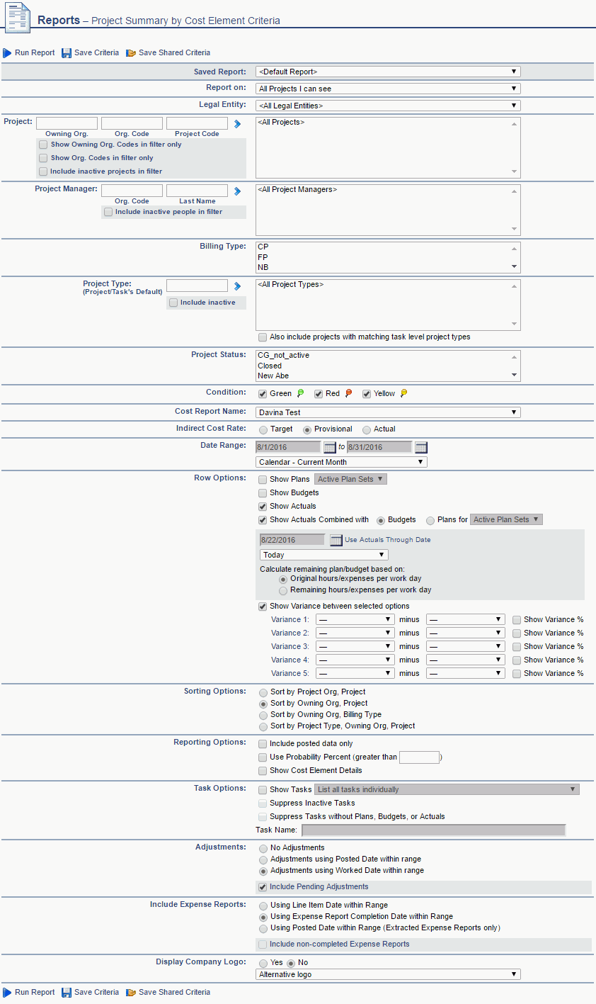 project-summary-by-cost-element-report